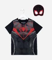 Camiseta Infantil com Estampa do Homem Aranha Miles Morales com Máscara - Tam 3 a 10 anos - 1