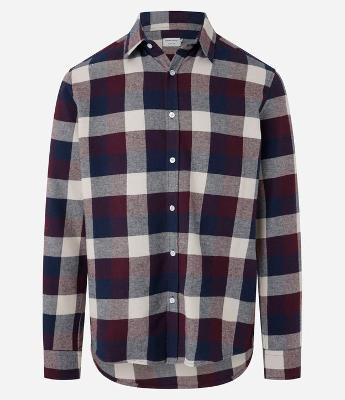 Camisa Comfort em Algodão com Estampa Xadrez e Manga Longa