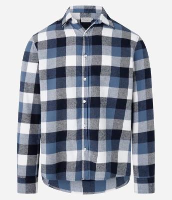 Camisa Comfort em Algodão com Estampa Xadrez e Manga Longa