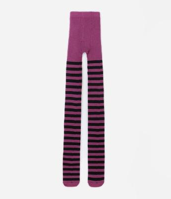 Meia Calça Infantil em Algodão com Estampa de Listras- Tam P ao G