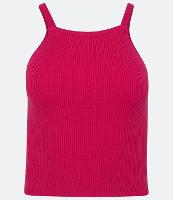 Blusa Curta de Alça em Tricô Canelado - 2