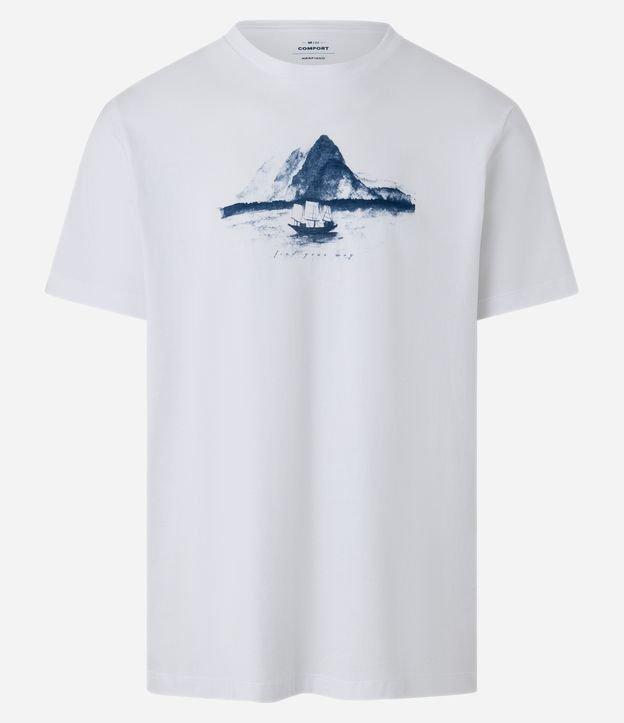 Camiseta Comfort em algodão  com Estampa de Paisagem Aquarelada - 2