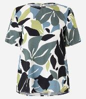 Blusa T-shirt em em Viscose com Estampa de Folhagens - 1