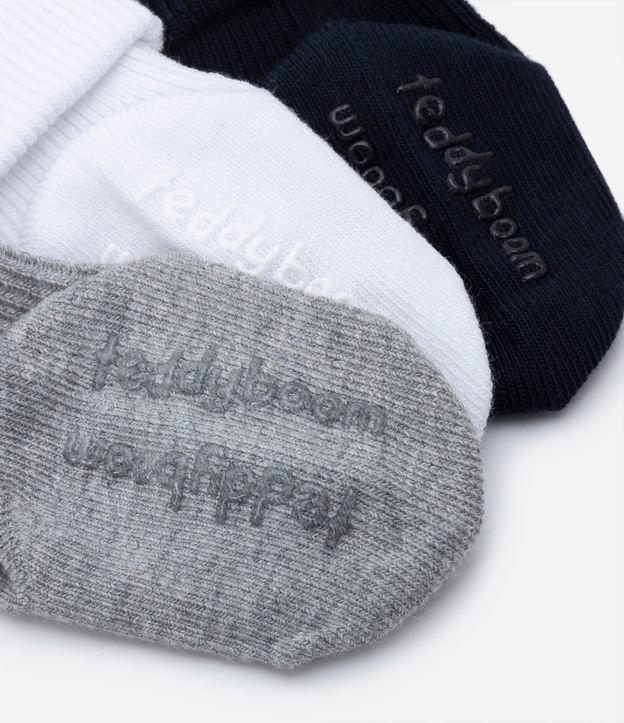 Kit 03 Meias Infantis em Algodão com Dobra Dupla - Tam 0 a 12 Meses - 3