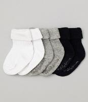 Kit 03 Meias Infantis em Algodão com Dobra Dupla - Tam 0 a 12 Meses - 1