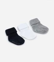 Kit 03 Meias Infantis em Algodão com Dobra Dupla - Tam 0 a 12 Meses - 4