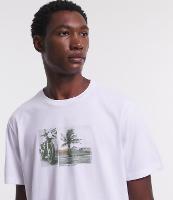 Camiseta Comfort em Algodão com Estampa Moto e Paisagem - 1