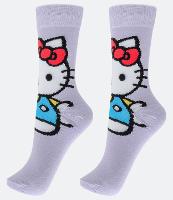 Meia Cano Alto em Algodão com Estampa Hello Kitty - 1