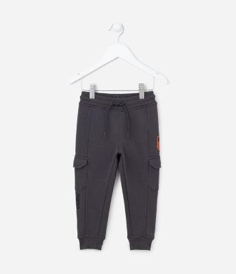 Calça Infantil com Cintura Elástica e Bolso Cargo - Tam 1 a 5 anos