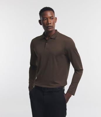 Camisa Polo em Malha Fria com Manga Longa