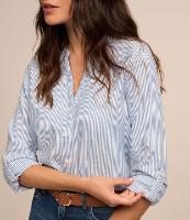 Camisa Manga Longa em Viscolinho Listrado com Fio Tinto - 2