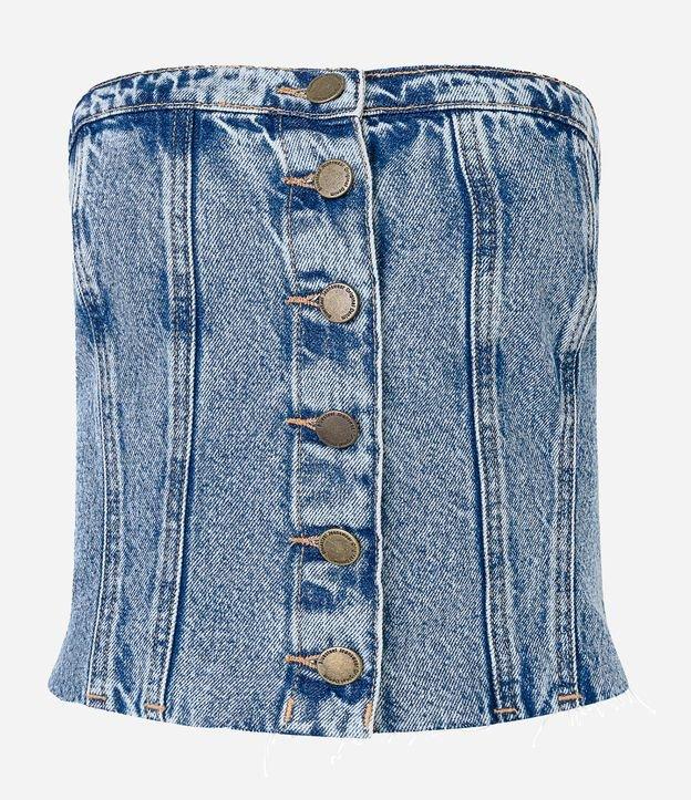 Top Jeans Corset com Decote Tomara que Caia e Lastex nas Costas - 2