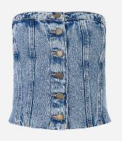 Top Jeans Corset com Decote Tomara que Caia e Lastex nas Costas - 2
