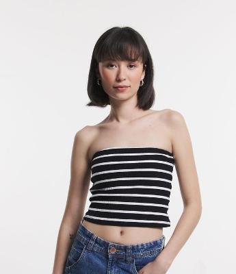 Blusa em Ribana Tomara que Caia Listrada