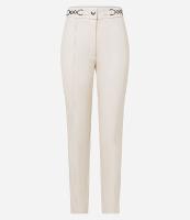 Calça Legging com Frente em Material Sintético e Detalhe Corrente no Cós - 1