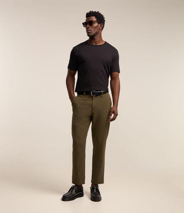 Calça Básica Slim Cropped Alfaiatada com Elastano - 1