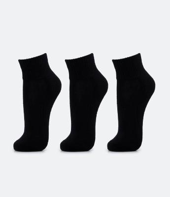 Kit 03 Meias Cano Baixo Esportivas com Sola Atoalhada