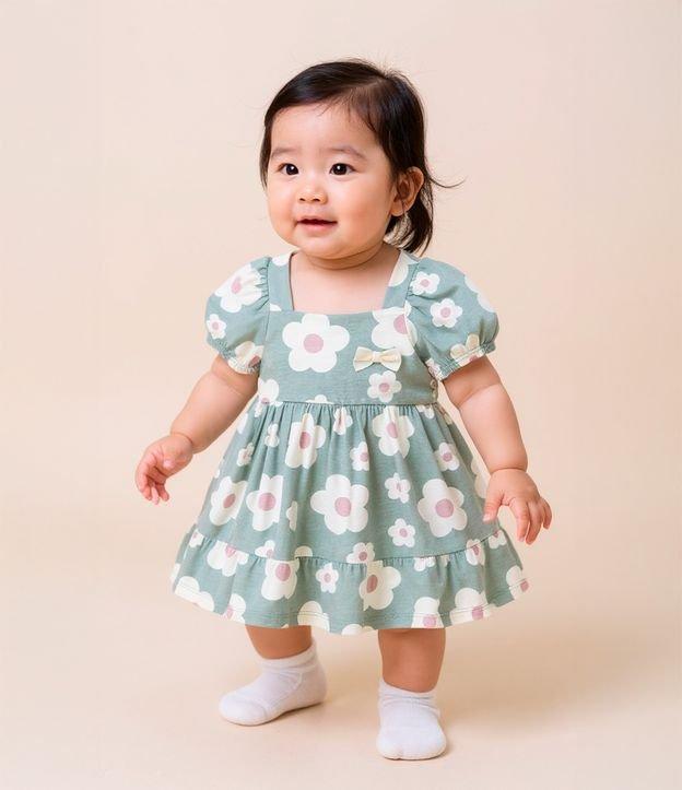 Vestido Infantil com Manga Bufante e Calcinha - Tam 0 a 18 meses - 2