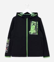 Blusão Infantil em Fleece com Capuz e Estampa do Minecraft - Tam 5 a 14 anos - 1