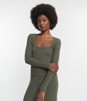 Blusa Curta Texturizada com Decote Quadrado - 1