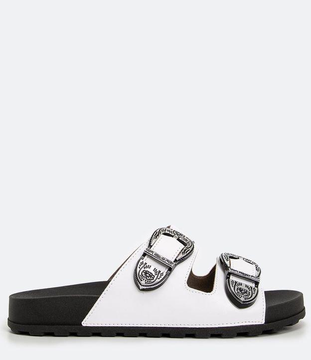 Sandália Rasteira com Fivelas Trabalhadas Moleca - 1