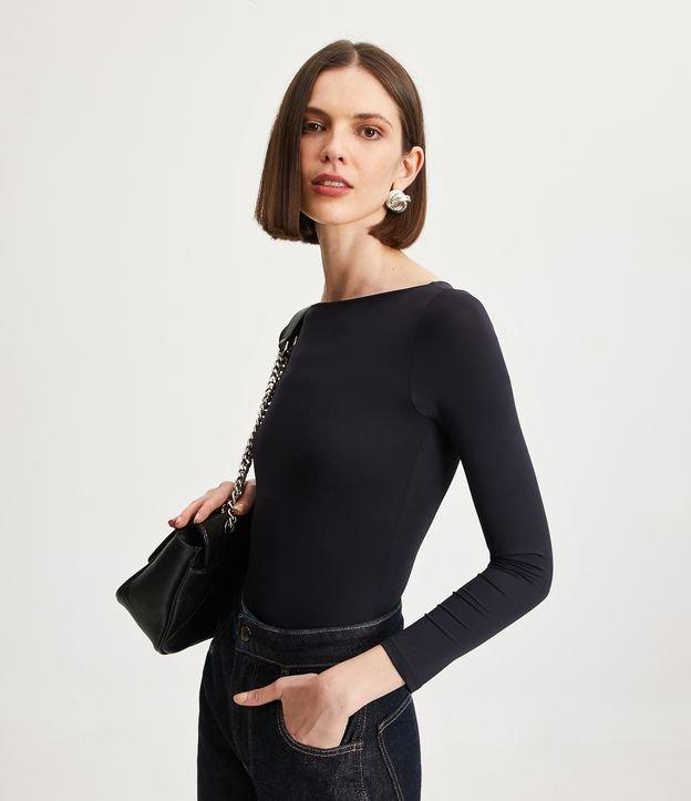 Body Básico em Poliamida com Gola Canoa - 1