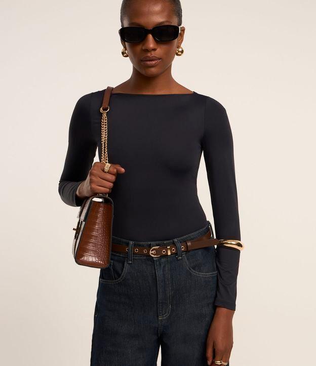 Body Básico em Poliamida com Gola Canoa - 2