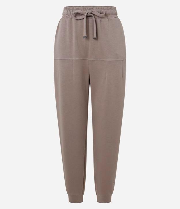 Calça Jogger Moletom com Amarração no Cós e Bolsos - 1