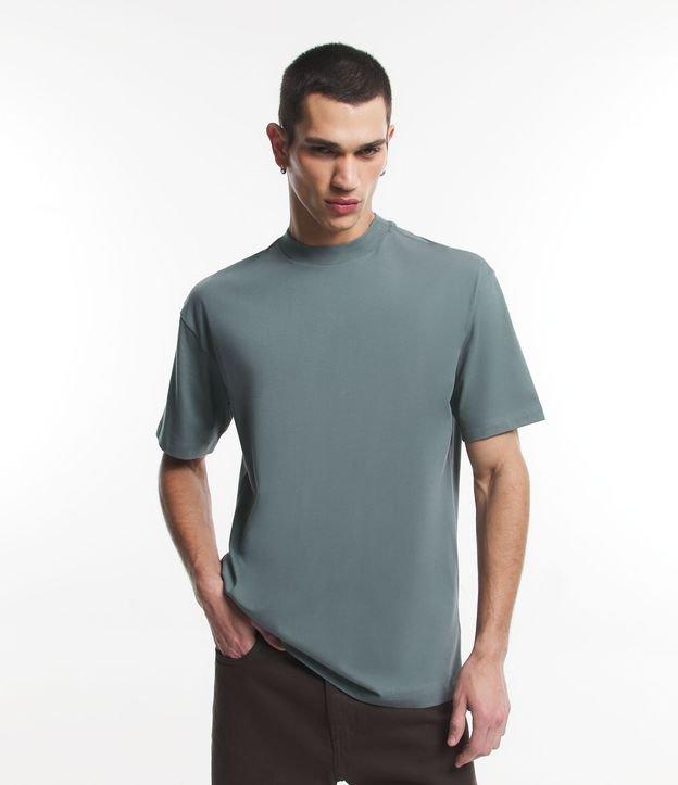 Camiseta Relaxed em Algodão Peruano com Gola Média - 1
