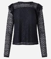 Blusa em Renda com Babado no Ombro - 1