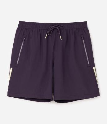 Bermuda Esportiva com Blocos de Cor e Bolsos com Zíper