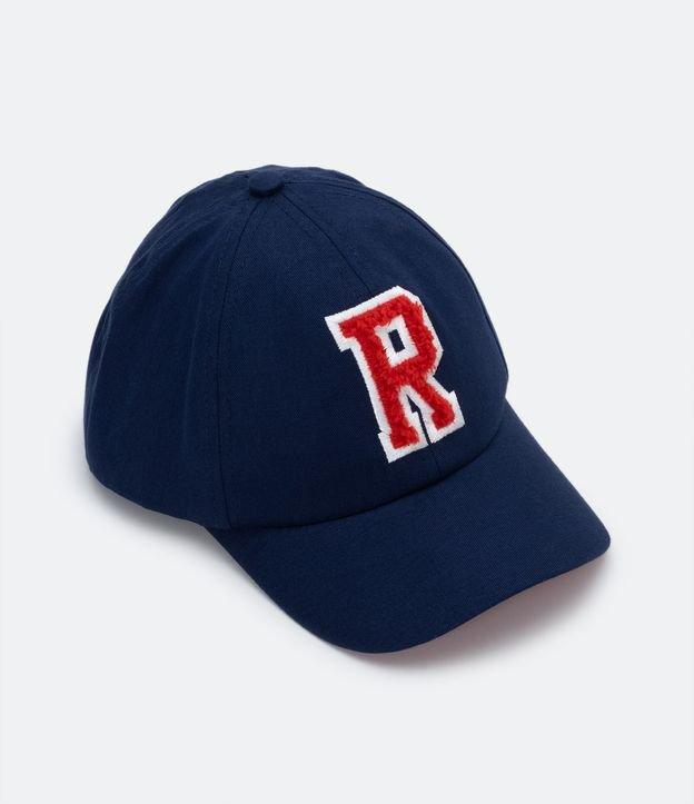 Boné Aba Curva Infantil em Sarja com Bordado Atoalhado Letra R - 1