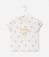 Blusa Manga Curta Infantil com Estampa de Corações - Tam 1 a 5 anos - 1