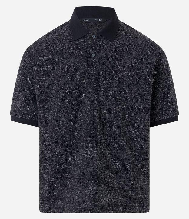 Polo Texturizada em Tricô com Fio Metalizado - 1