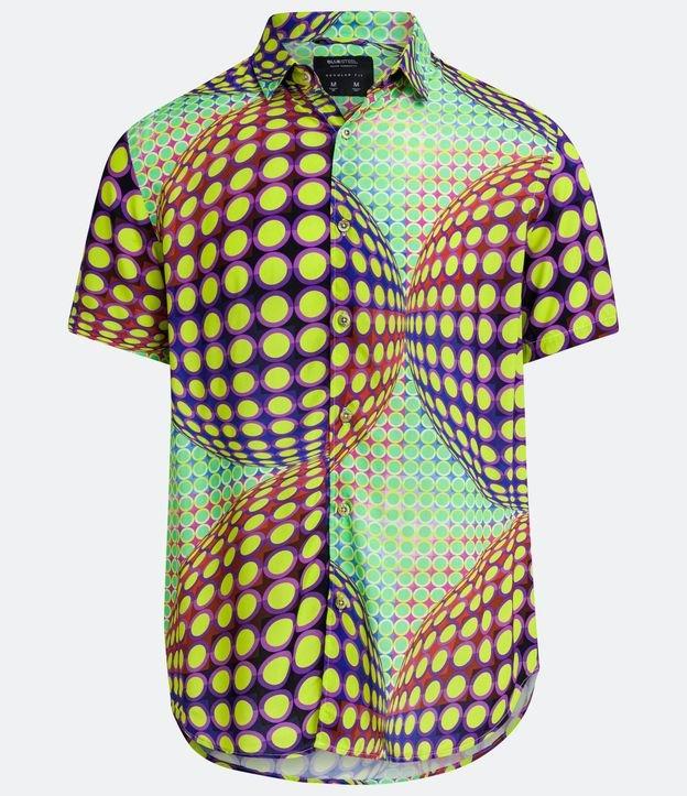 Camisa Regular em Viscose com Estampa Conceitual - 1