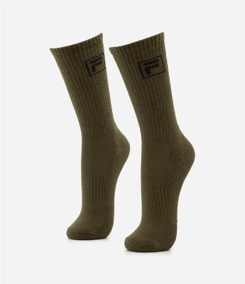 Meia Cano Alto Esportiva em Algodão com Estampa Fila