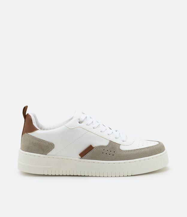 Tênis Street Cano Baixo com Recortes Contrastantes - 1