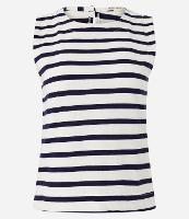 Blusa em Meia Malha sem Mangas e com Estampa de Listras - 2