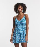 Macaquinho em Viscose com Ajuste na Cintura e Estampa de Coqueiros - 1