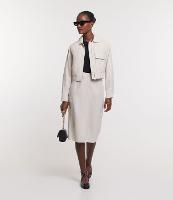 Saia Midi Alfaiatada em Viscose com Bolsos Laterais - 1