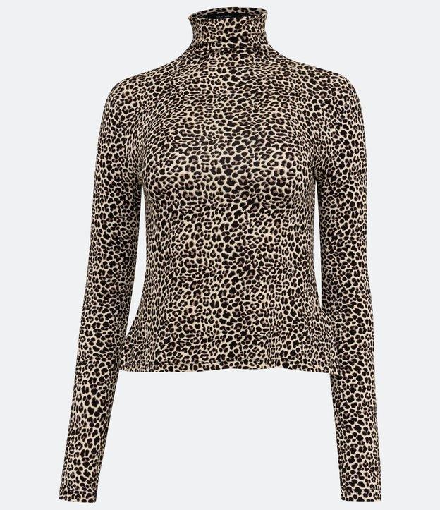 Blusa em Meia Malha com Gola Alta e Estampa Animal Print - 2