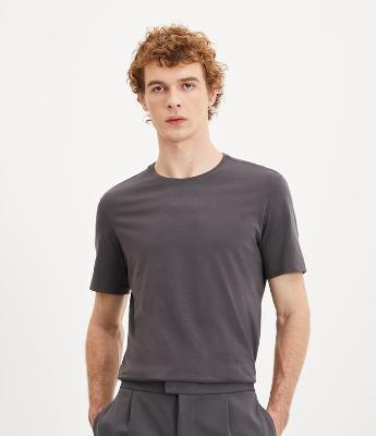 Camiseta Slim Básica em Algodão Peruano com Gola Redonda