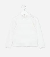 Blusa Manga Longa Infantil com Babadinho e Botões de Corações - Tam 1 a 5 anos - 1