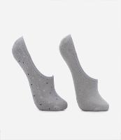 Kit 02 Pares de Meia Invisível em Algodão com Estampa Poá e Silicone - 1