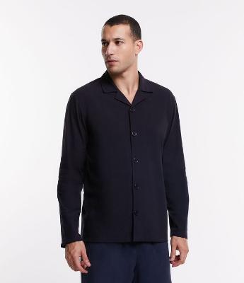 Camisa de Pijama em Fleece com Abotoamento Frontal