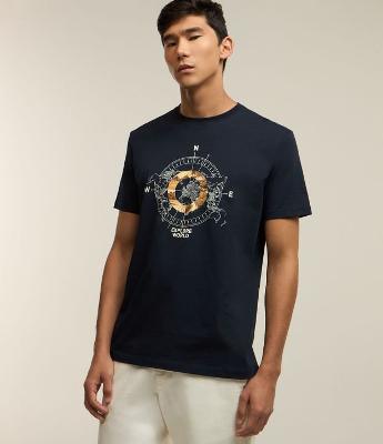 Camiseta Comfort em Algodão com Estampa Bússola Explore World