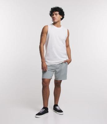 Bermuda Mescla com Cós Elástico e Amarração