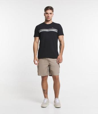 Bermuda em Ripstop com Cós Elástico e Bolso Cargo