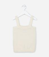 Blusa Cropped Infantil em Tricô com Pelinhos - Tam 5 a 14 Anos - 1