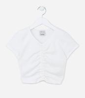 Blusa Cropped Infantil com Franzidinho Frontal - Tam 5 a 14 Anos - 1